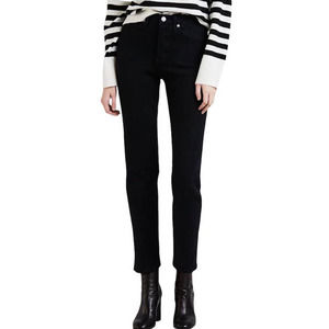 Levi's Premium Wedgie Straight Crop Jeans Black Size 29 New with Tags